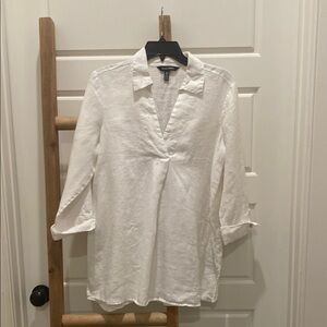 White 3/4 Sleeve Maternity Blouse
